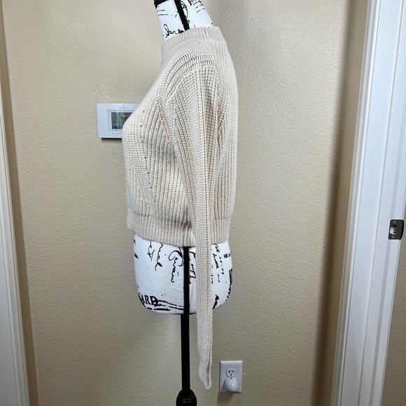 Kendall & Kylie cream sweater women crop knit long sleeve sweater size S - Picture 9 of 12